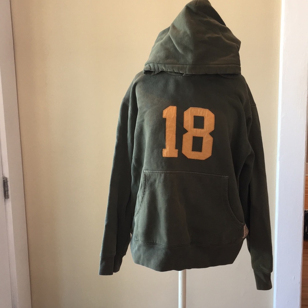 Vintage Abercrombie & Fitch green & yellow hoodie